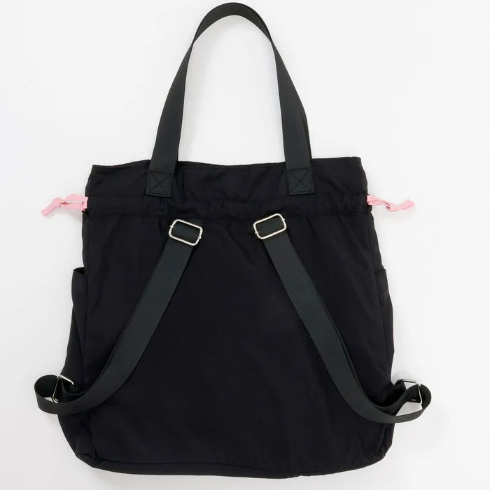 Chiikawa 吉伊卡哇|黑色双肩单间两用抽绳束口包/背包|约H370 x W410 x D130mm