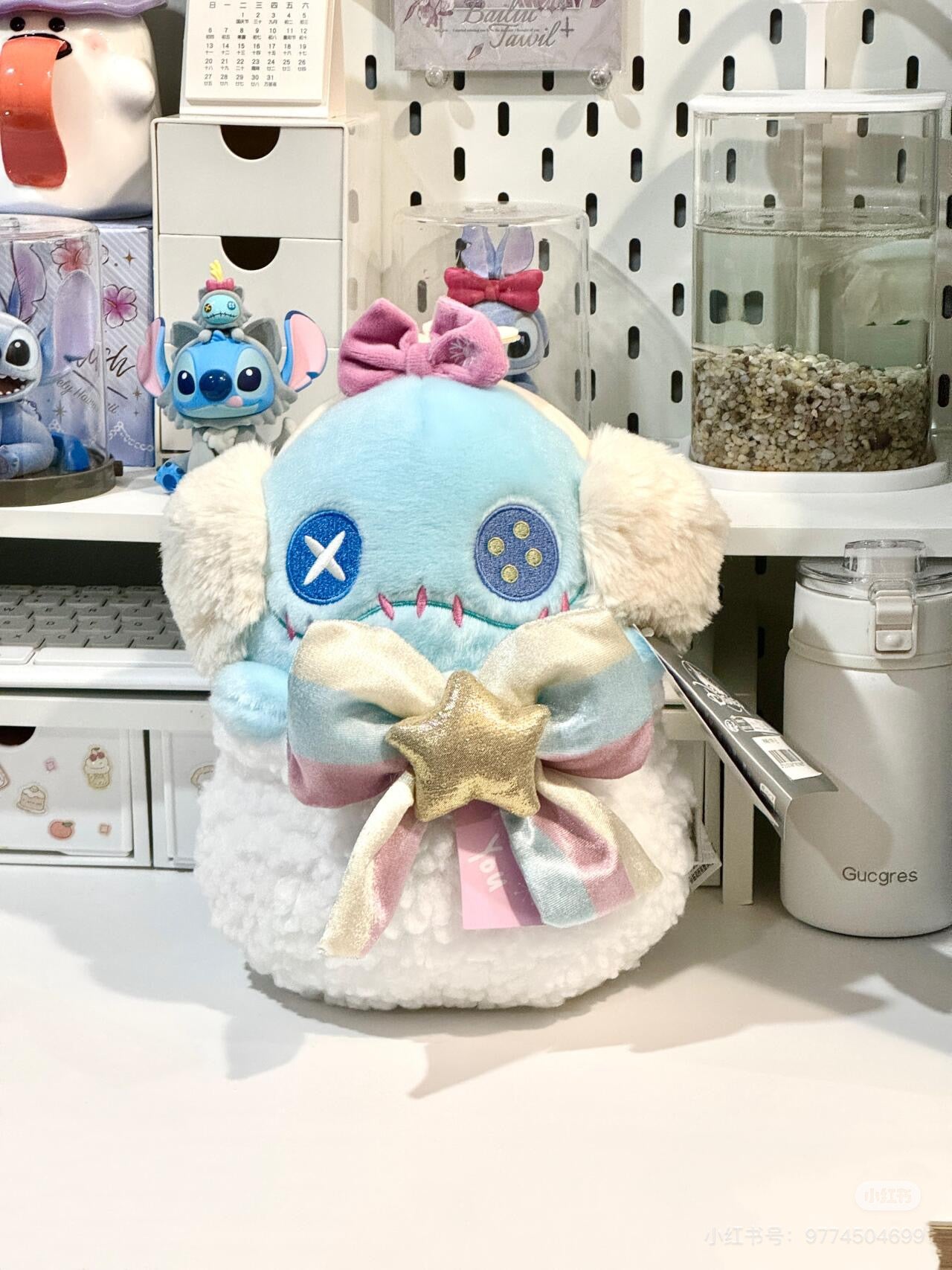 Disney SH|冬日限定Stitch史迪奇雪人系列抱礼物袋毛绒玩偶挂件/包挂
