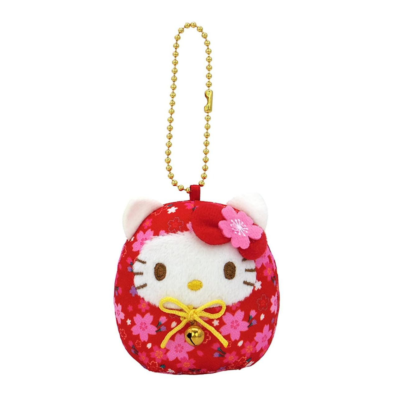 Sanrio|Daruma Japanese New Year Sakura Mascot Holder /Plush Keychain| 65×70×50mm approx.