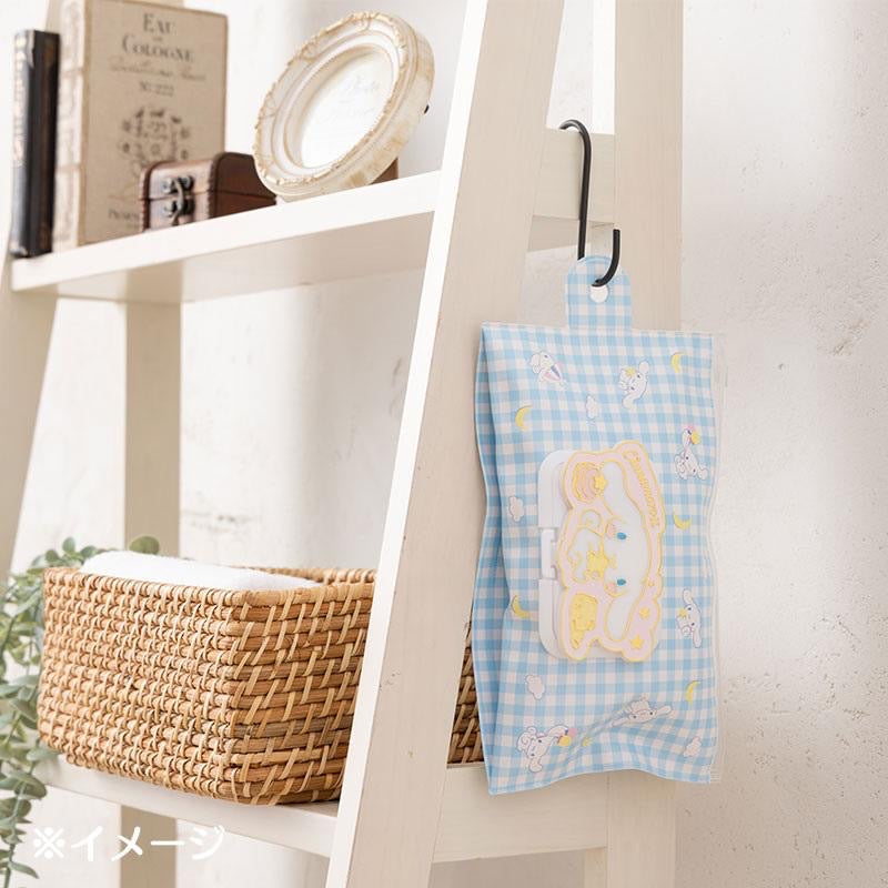 Sanrio|可爱格子防水收纳包/有纸巾位/可以方便直接抽取/可直接竖挂|约26.6×1×14cm
