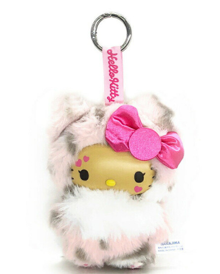 Sanrio|Hello Kitty Fine Face Leopard Mascot Holder /Plush Keychain|11×14×7cm approx.