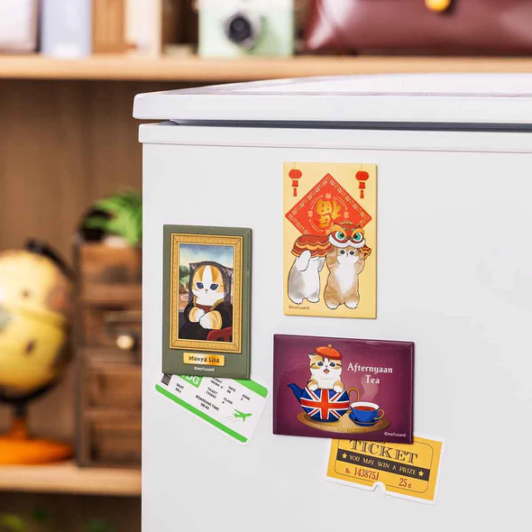 Mofusand|Mofumofu Journey Square Magnet-Monya Lisa|80×53mm