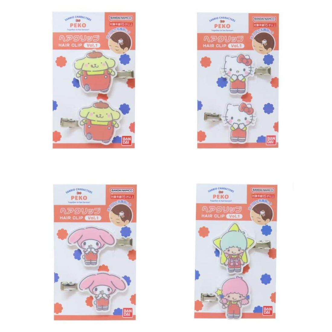 Sanrio|Peko Chan Acrylic Hair Clip|35×40×6mm approx.