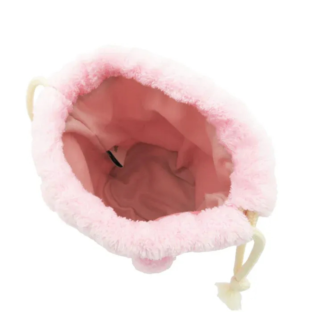 chiikawa吉伊卡哇|Marimocraft Chiikawa Face Bag Kuma-san Pochett粉色脸型抽绳毛绒收纳包/巾着|约 H160 x W160 x D10mm