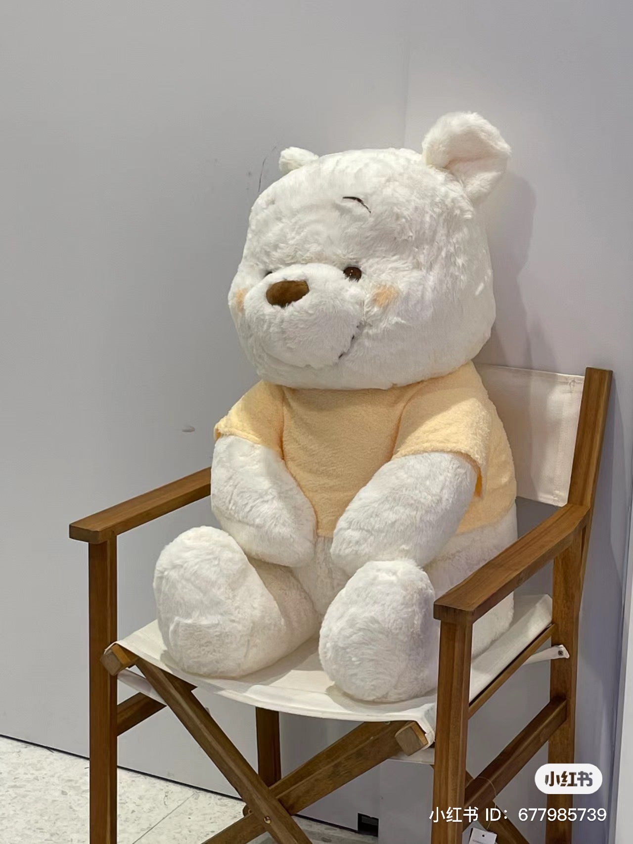 Disney|冬日白色限定超大巨型蜜蜂噗噗/抱起来巨舒服/送女友最佳礼物|高さ約73×幅43×奥行き57(cm)