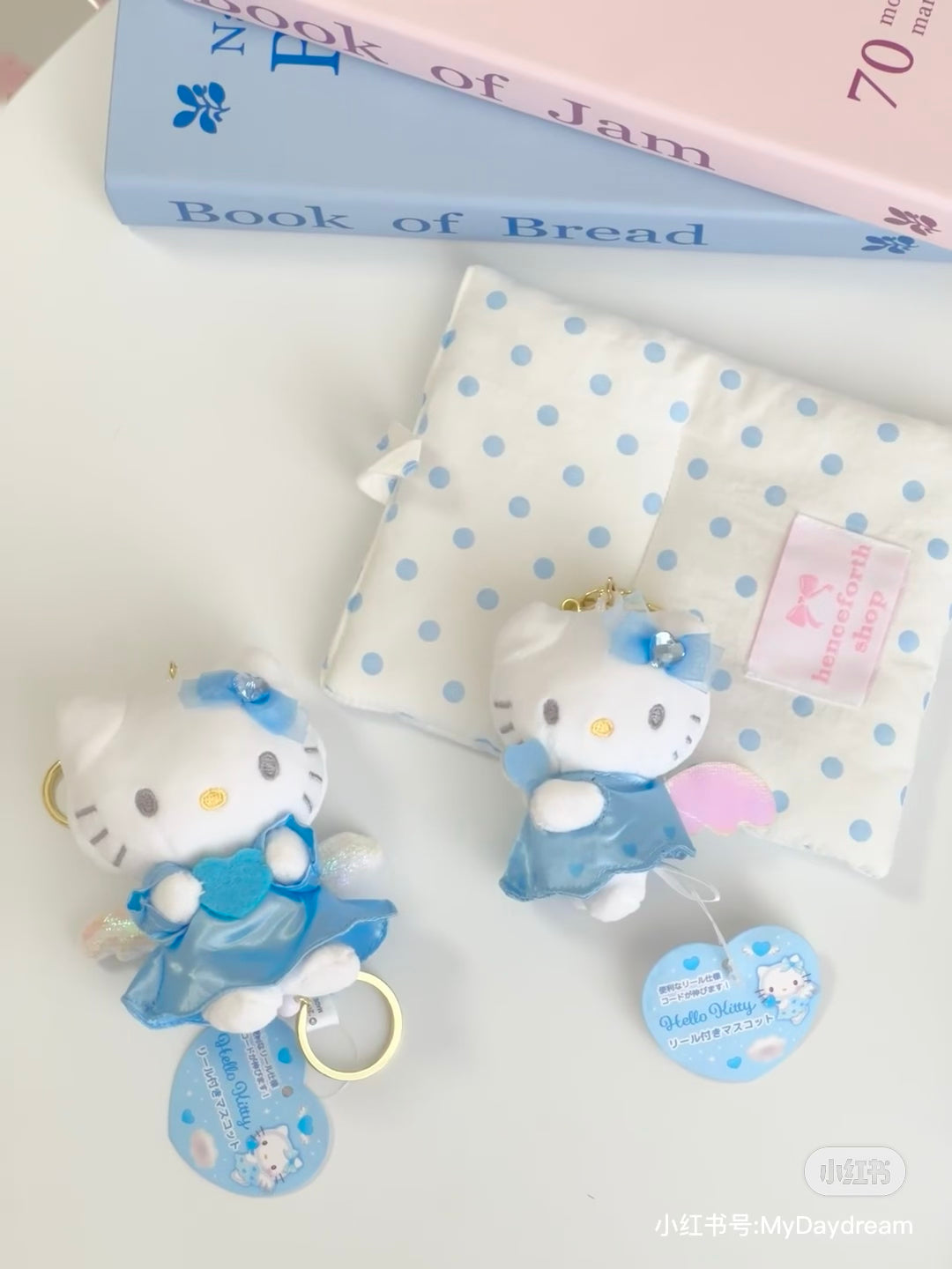 HelloKitty凯蒂猫|Plush Keychain With Reel - Hello Kitty / Nurse Blue天使护士系列可伸缩毛绒玩偶钥匙扣挂件/包挂|约H116 × W75 × D63mm