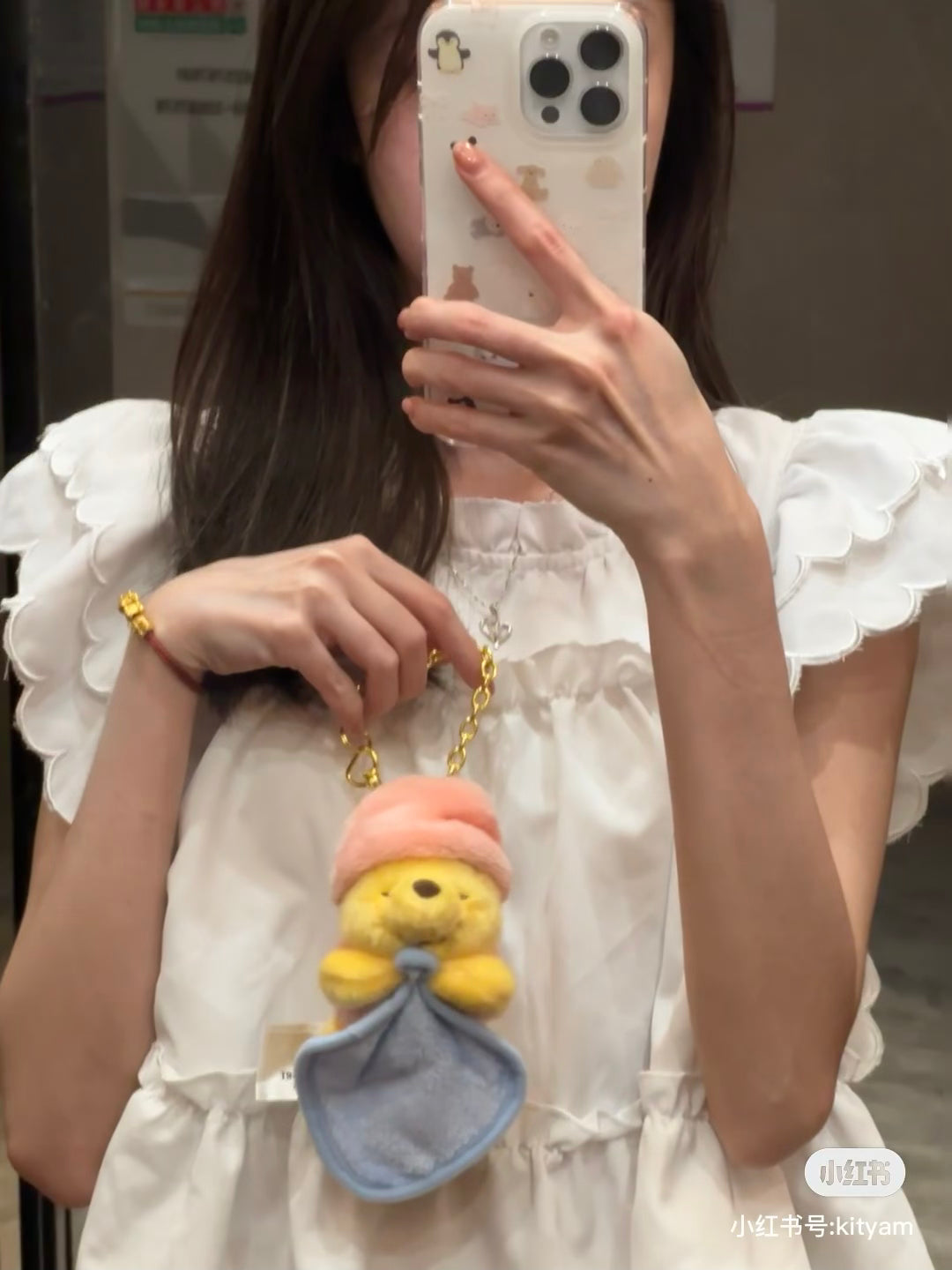 Disney SH|winnie the pooh维尼/晚安睡帽噗噗挂件/包挂/钥匙扣