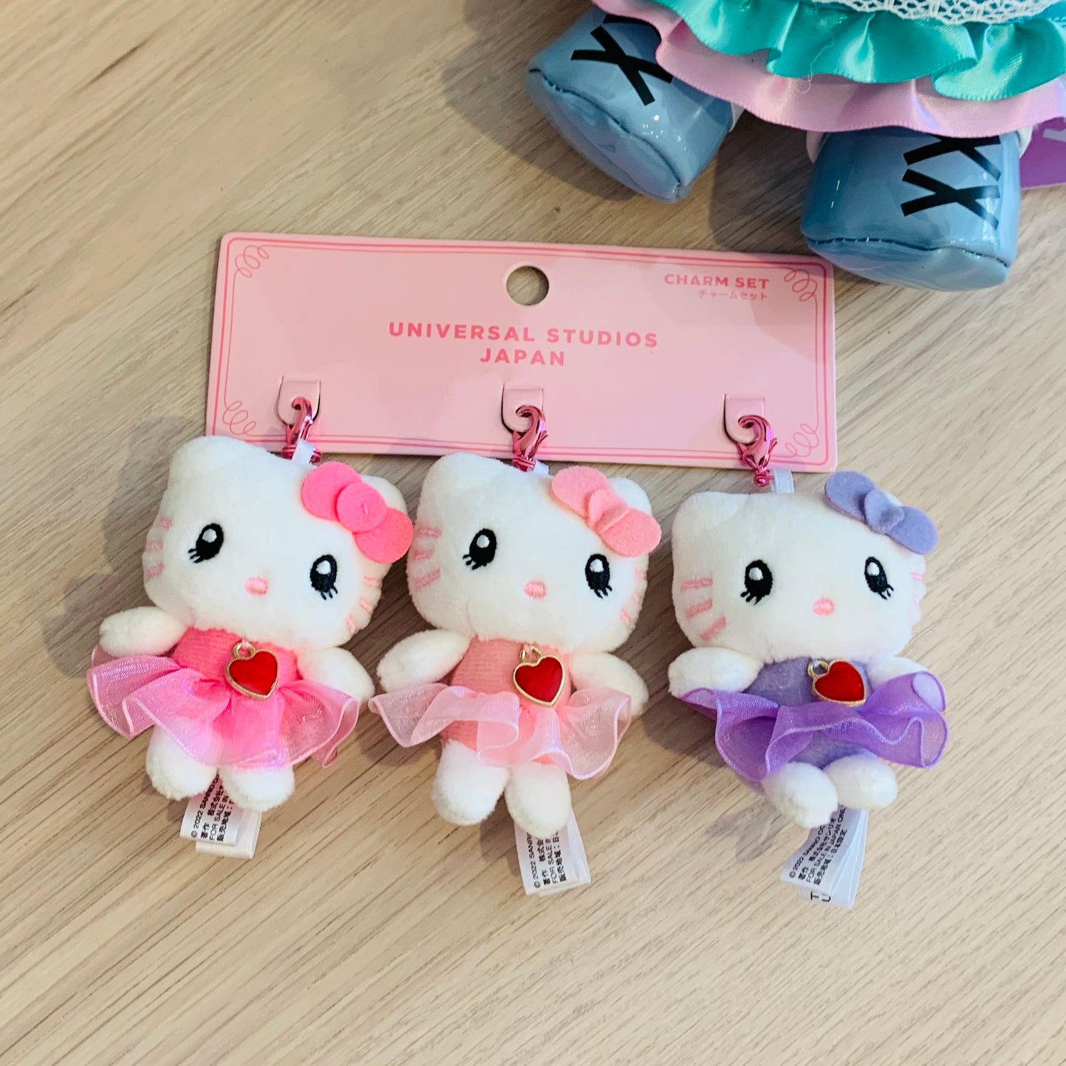 Sanrio|usj万圣节限定毛茸茸kitty猫拉链扣/挂坠三件组