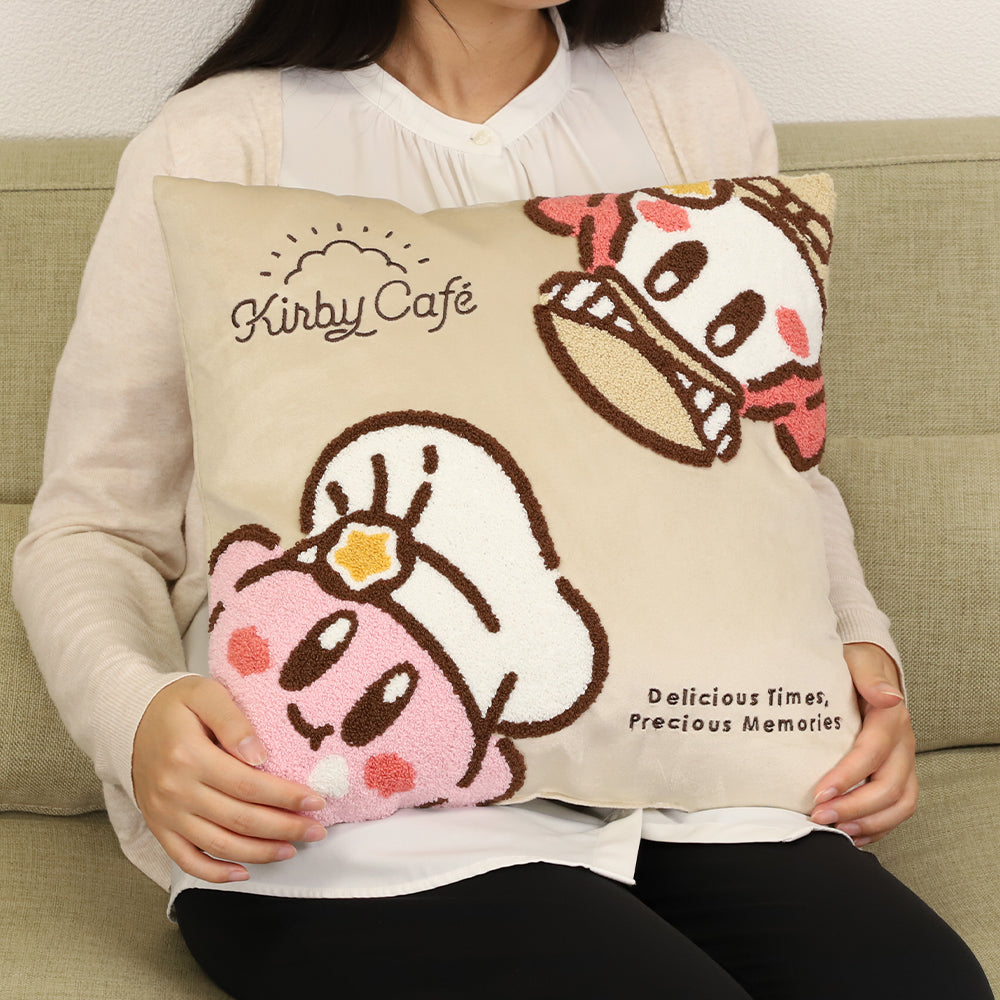 Kirby|cafe限定刺绣图案抱枕/坐垫|約W400×H400mm