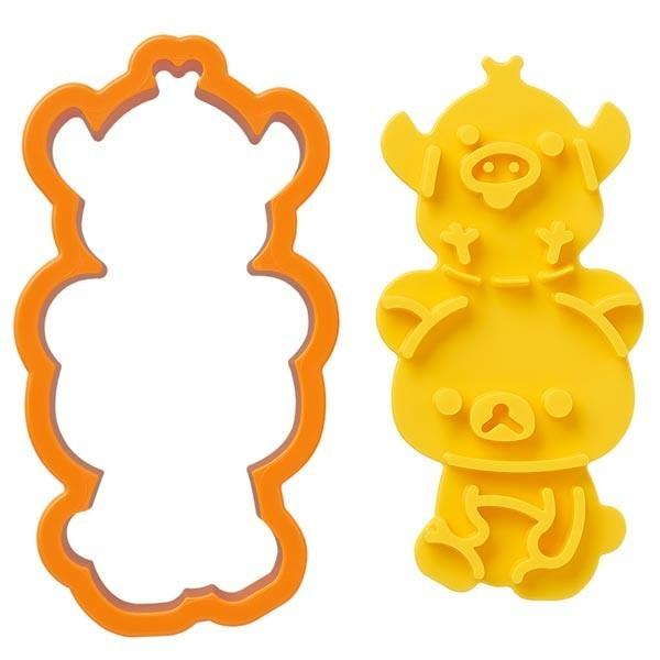 Rilakkuma轻松熊|可爱造型树脂耐热饼干曲奇面包吐司模具/便当装饰|约11.5x6.2xH2.7cm