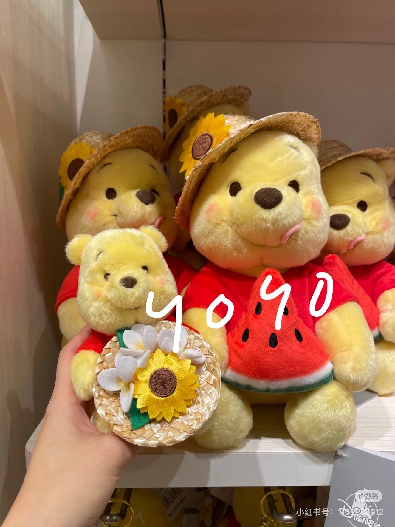 Disney|2024 Winnie the Pooh草帽系列挂件|約高さ14×幅9.5×奥行き11.5cm