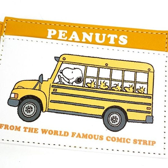 Snoopy|school bus皮质感可伸缩卡包|约8cm×11cm