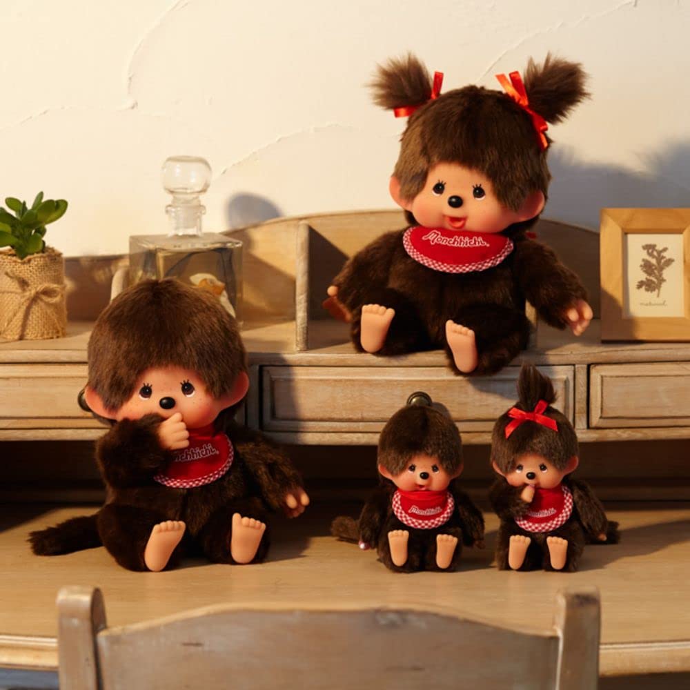 Monchhichi|Premium Standard Brown Sitting Plush Dolls/Plush Toy|SS/ H11 x W9 x D7 cm approx.