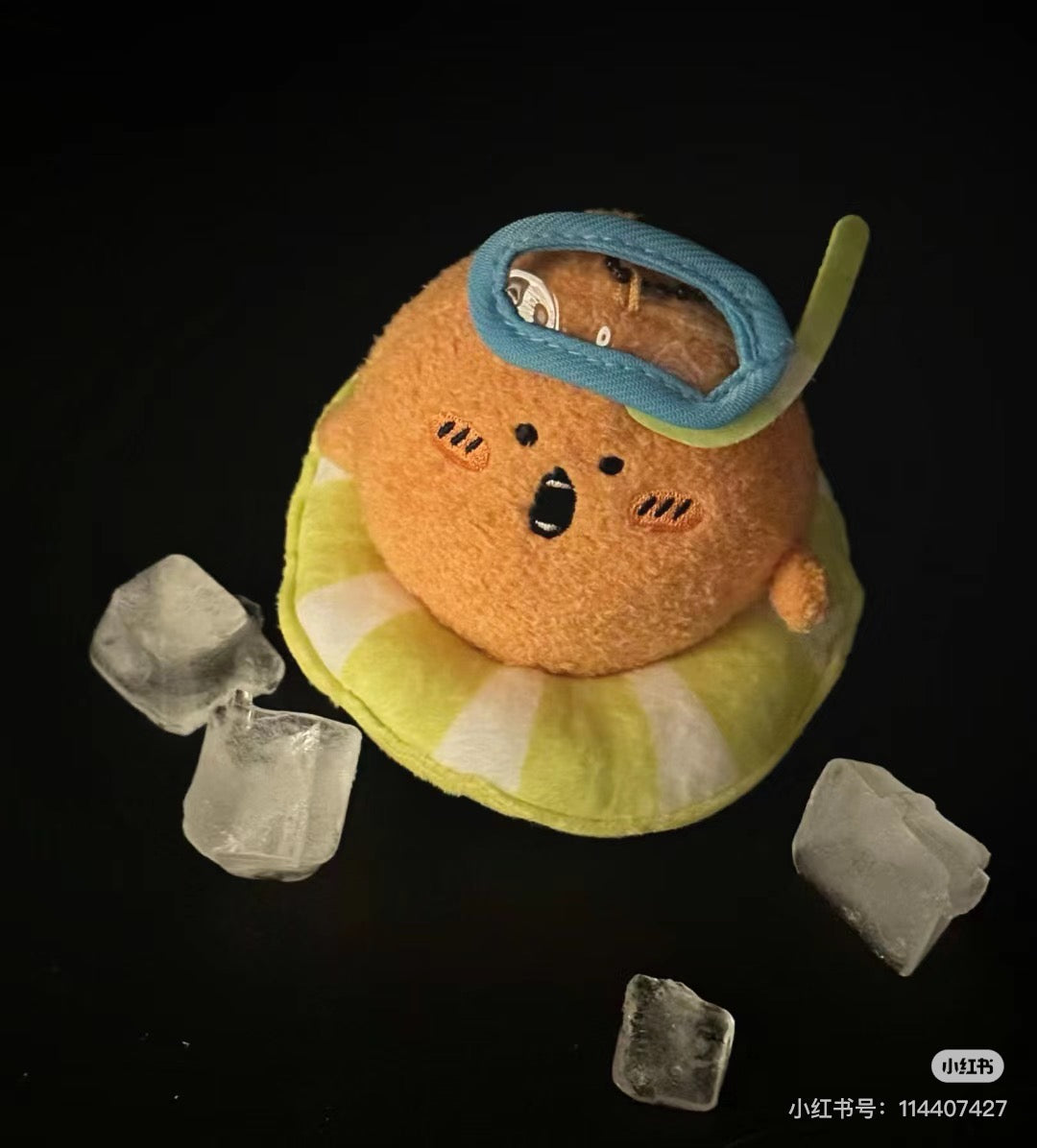 Nagano嘲讽熊|Market Petit Mini Mascot游泳圈薯饼可乐饼毛绒挂件/包挂|约H95×W100×D100mm