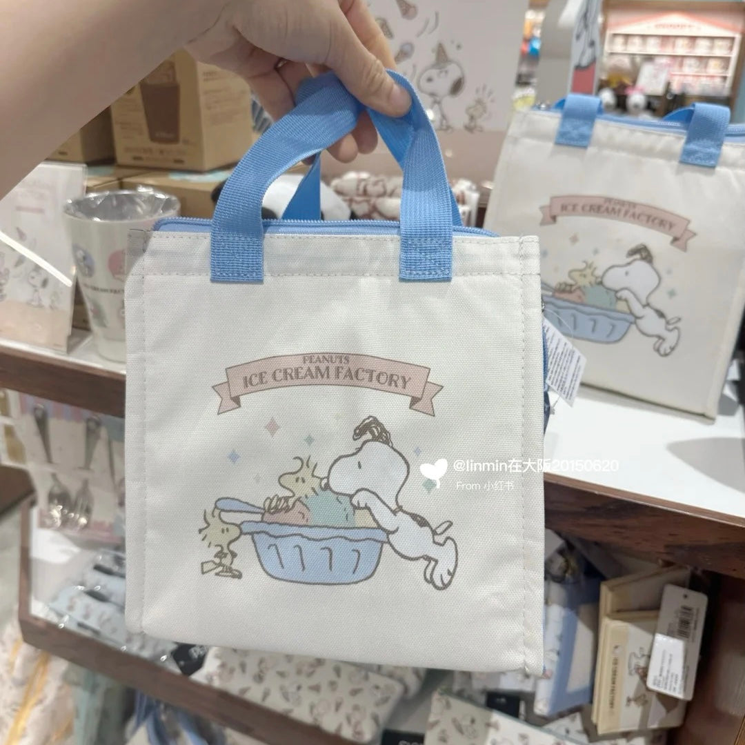 Snoopy|冰激凌工厂漫画保冷/内外易清洗午餐包/饭盒包|约W205×H205×D120mm