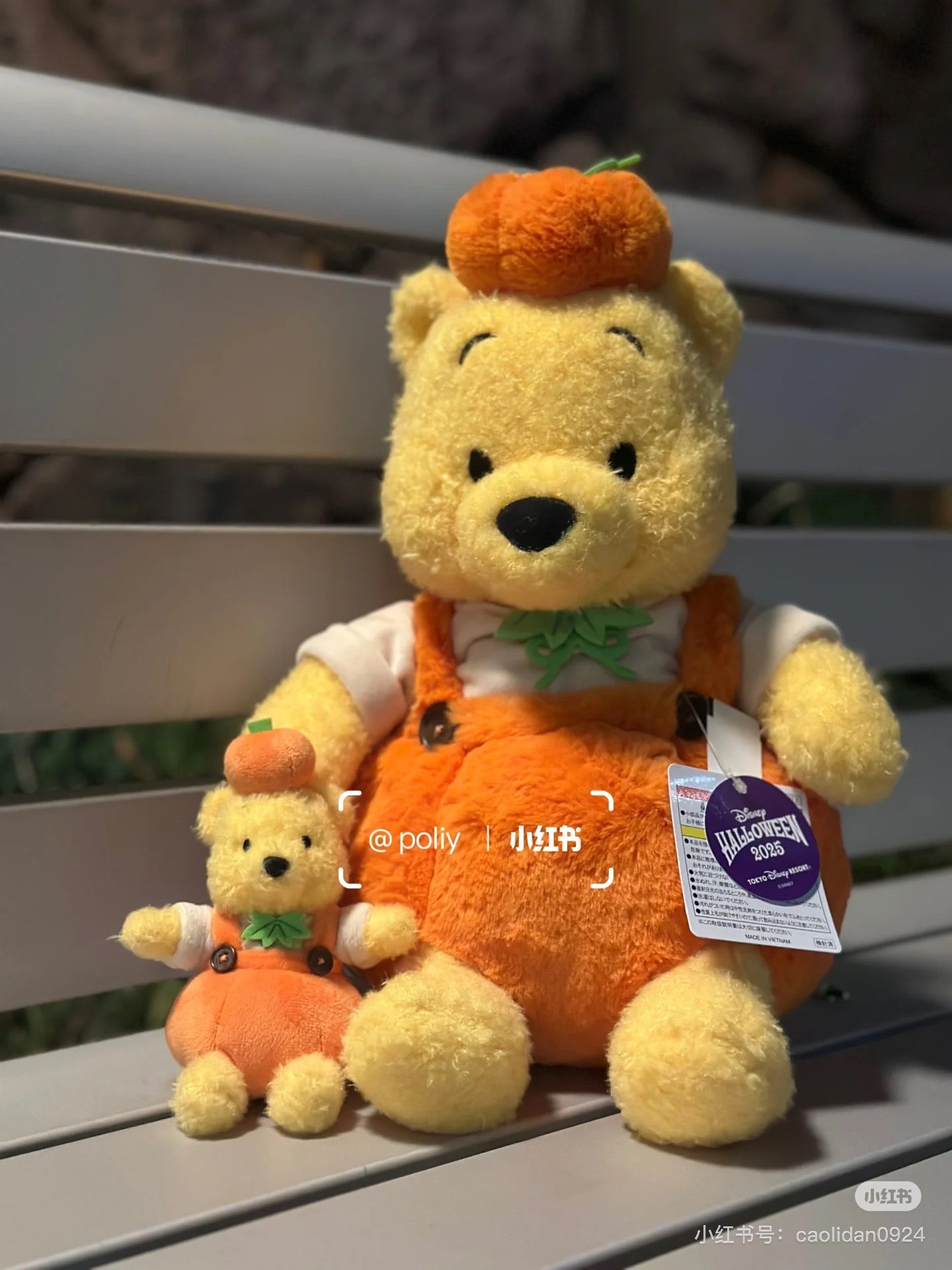 Disney|halloween pumpkin Winnie the Pooh Mascot Holder /Plush Keychain