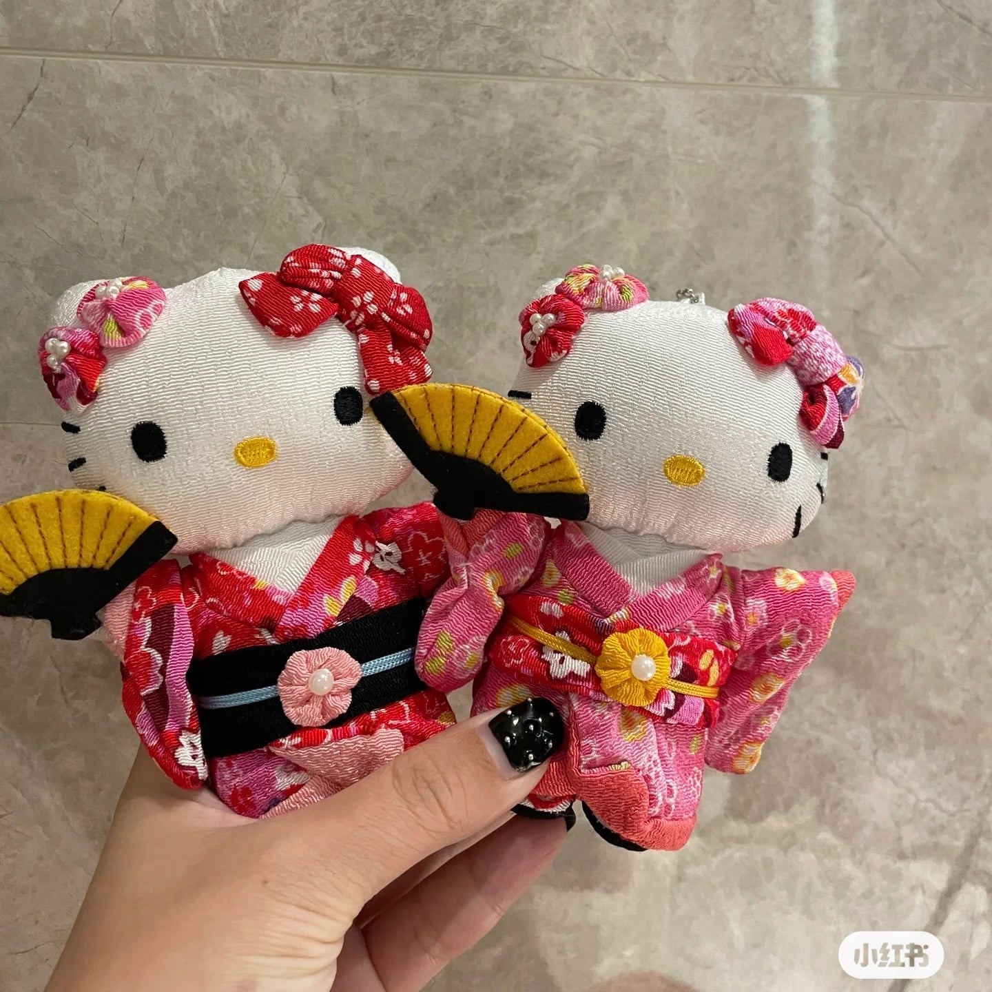 Hello kitty凯蒂猫|复古和服扇子挂件|约9×5×12cm