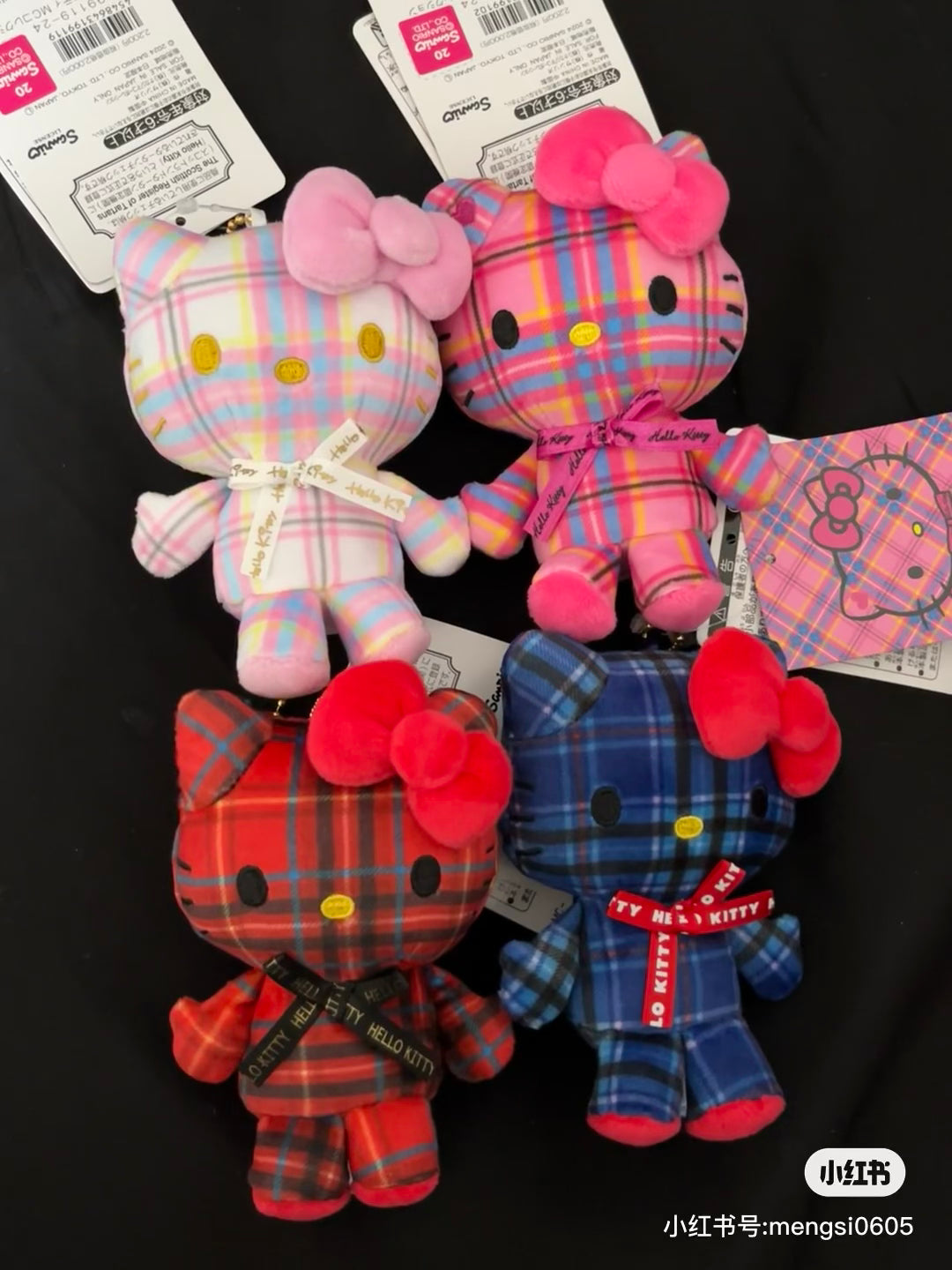 HelloKitty|Sanrio 50th Anniversary Collection Tartan Mascot Holder /Plush Keychain| 85x100x45mm approx.