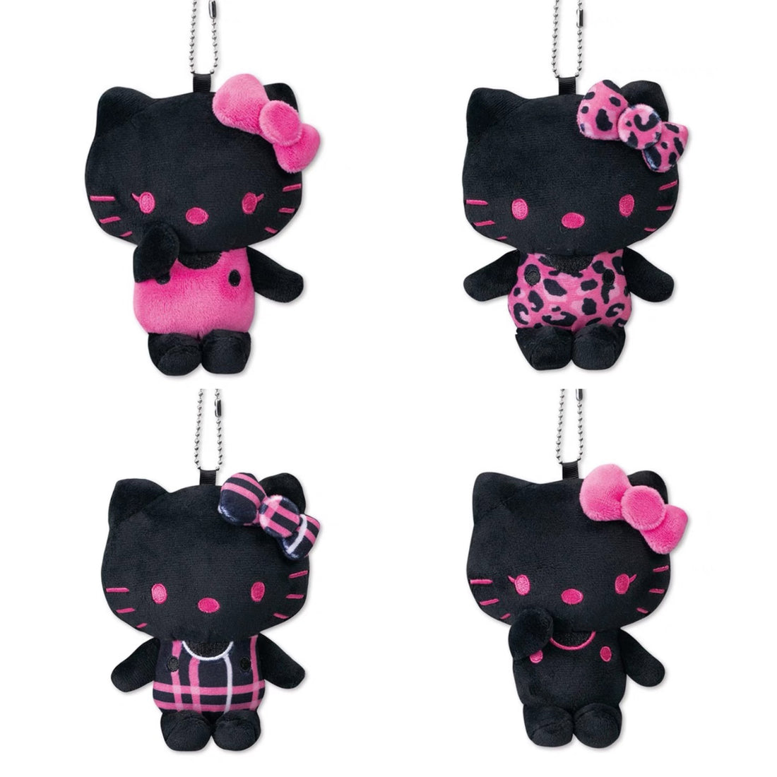 Sanrio三丽鸥|avail 联名Hello Kitty凯蒂猫黑粉毛绒玩偶挂件/包挂|约14x10cm