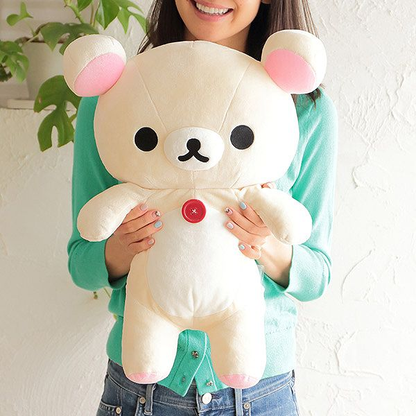Rilakkuma轻松熊|San-X Plush Doll Rilakkuma Korilakkuma-Size L超好抱大号小白熊毛绒玩偶/公仔|约450x350x160mm