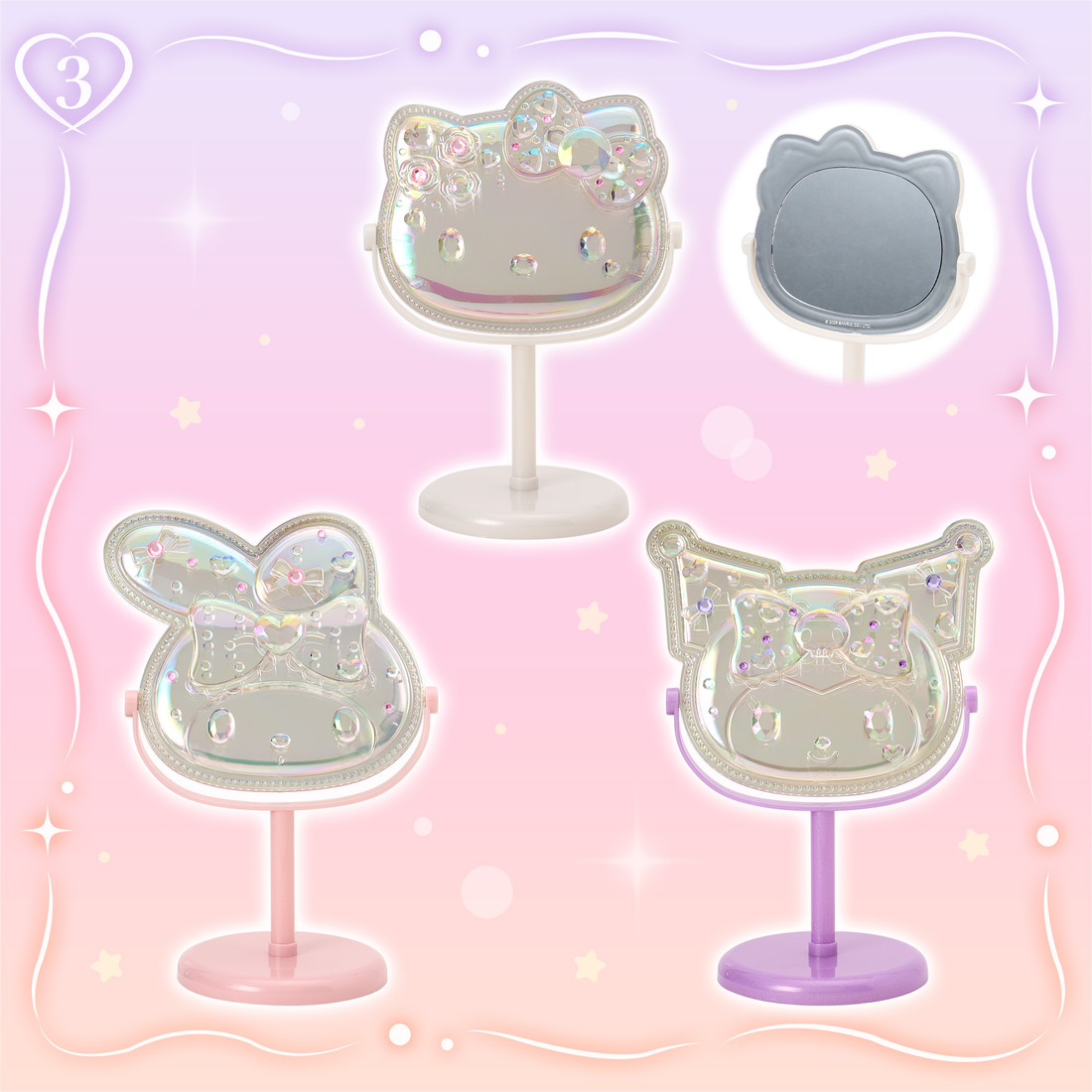 Sanrio|Characters Standing Mirror|19.5×13×28cm approx.