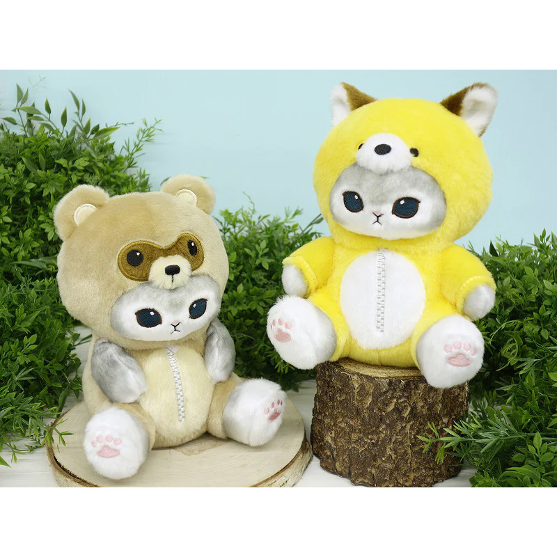 Mofusand|Chubby Potetama Plush Toy - Fox Cat : Kitsune Nyan Gray| 200×140×210mm approx.