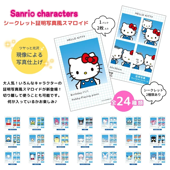 Sanrio|Secret ID Photo Style Smartroid mystery bag/blind box/All 24 types|1pcs