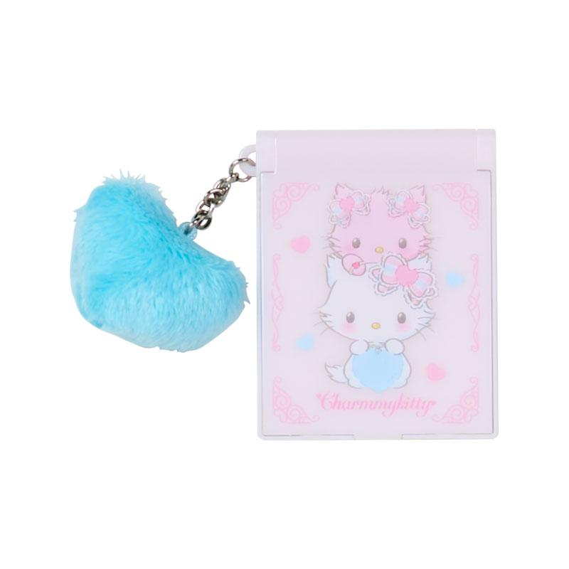 Sanrio三丽鸥|Secret Mini Mirror - Fluffy Heart Blind Box毛茸茸爱心系列平成复古可爱角色折叠随身镜子盲盒/全9种|1枚入