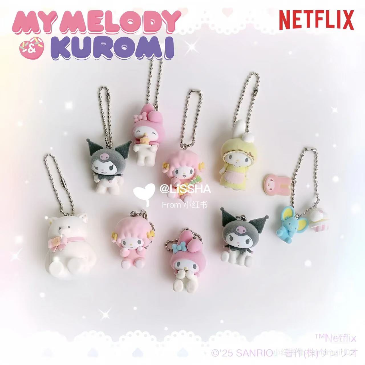 【limit 2】Sanrio|My Melody & Kuromi chibittomo Keychain Secret Mascot mystery bag/blind box/All 9 types|1pcs