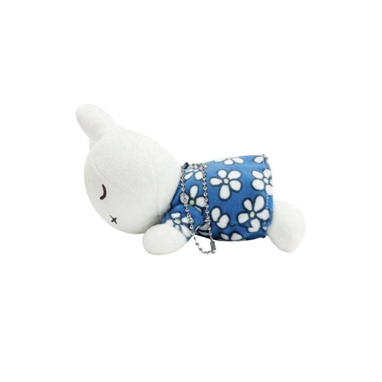 Miffy|Blue Dress collection-Sleeping Friend Mascot Holder /Plush Keychain|W150 x H80 x D110mm approx.