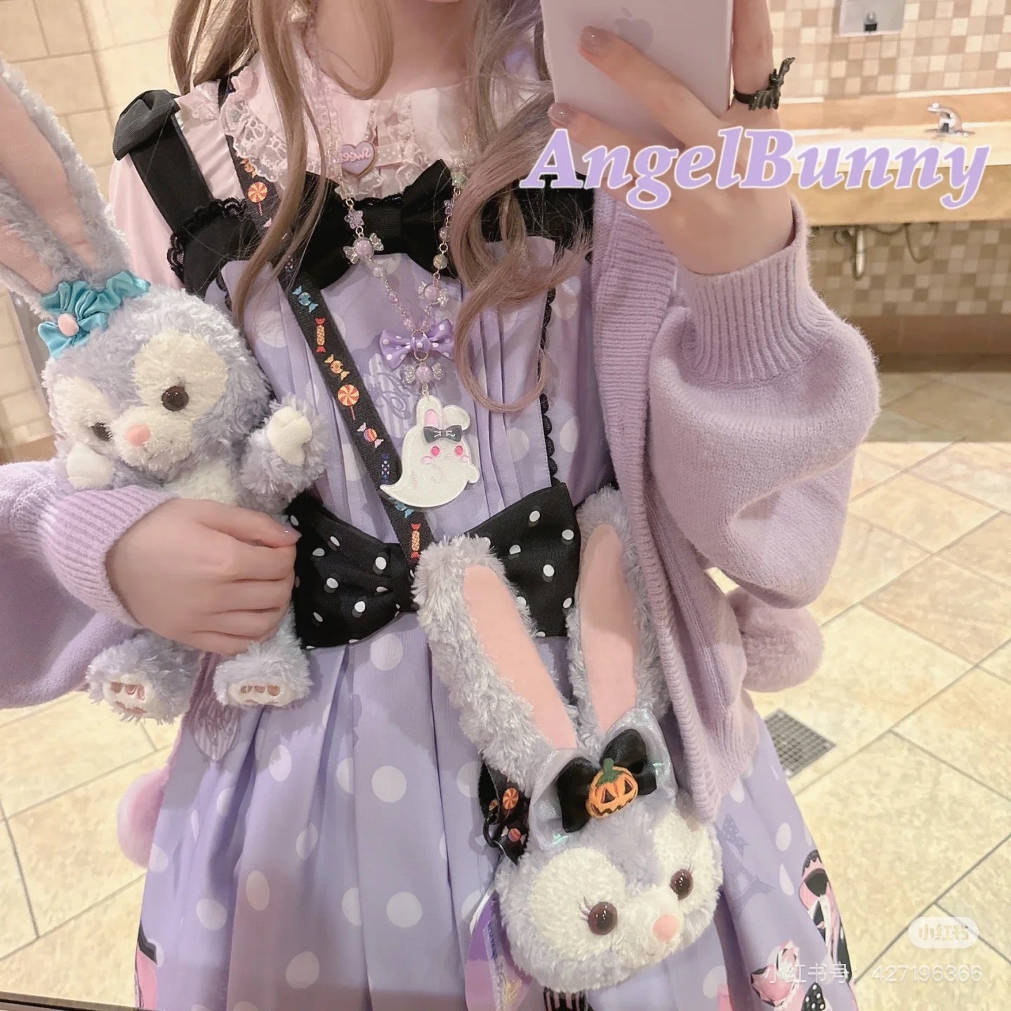 Disney SH|上迪万圣节限定可爱脸型毛绒斜挎零钱包/卡包