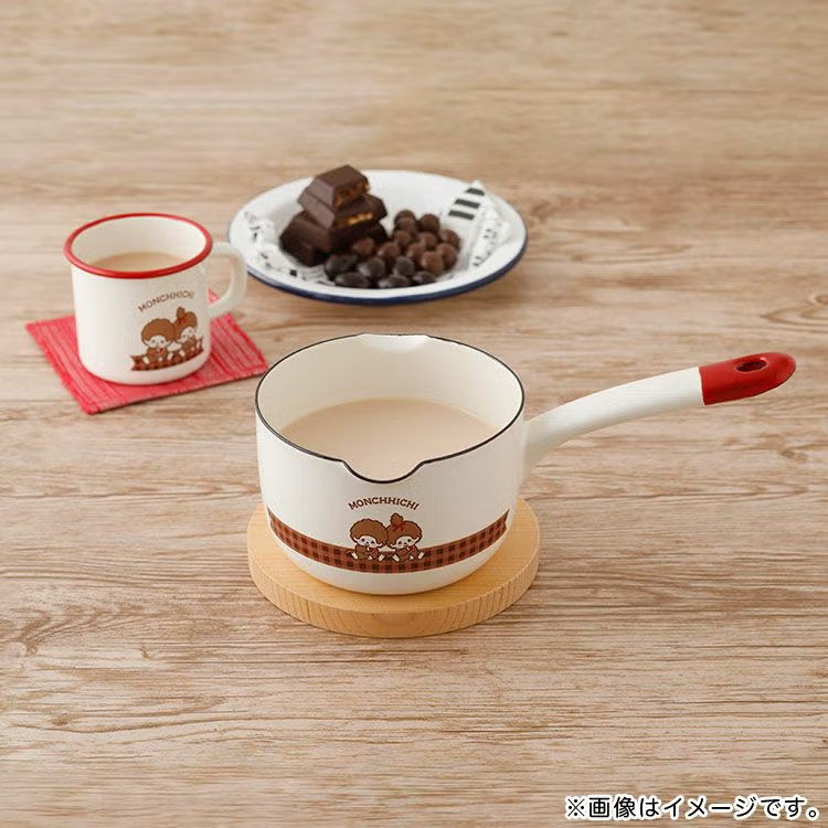 Monchhichi|Enamel Milk Pan|H8 x W24.5 x D14cm approx.