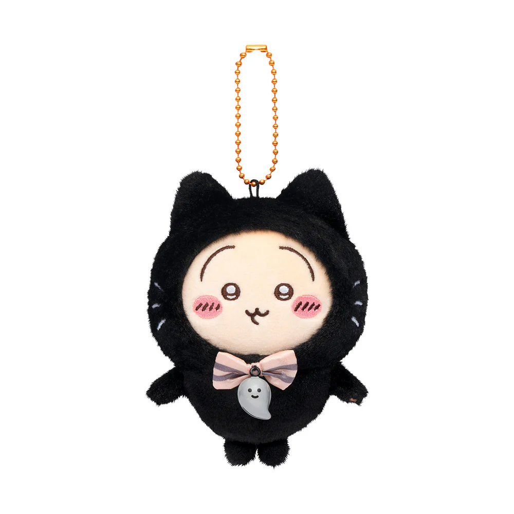 Chiikawa 吉伊卡哇|Plush Keychain Usagi Black Cat Ver万圣节限定黑猫毛绒玩偶挂件/包挂/铃铛会响很可爱|约H120×W85×D70mm