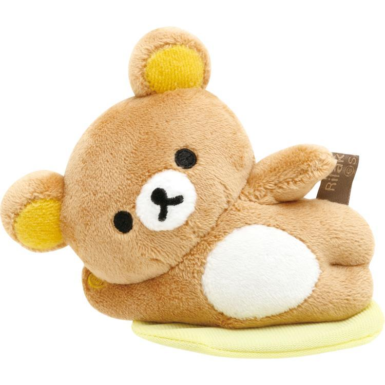 Rilakkuma轻松熊|Tonikaku Dara Dara Series - Magnetic Goyururi Plush Toy - Rilakkuma San-X舒适慵懒生活系列磁吸站肩毛绒迷你玩偶/底座可拆开|约90mm x 120mm x 55mm