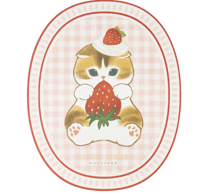 Mofusand|Merci Strawberry Foil-Stamped Die-Cut Postcard|H127 x W127mm approx.