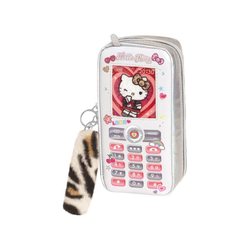 Sanrio|Hello Kitty Tokimeki Heisei Kogal After School Girls Flip Phone Style Pen Pouch Pencil Case| 185×85×50mm approx.