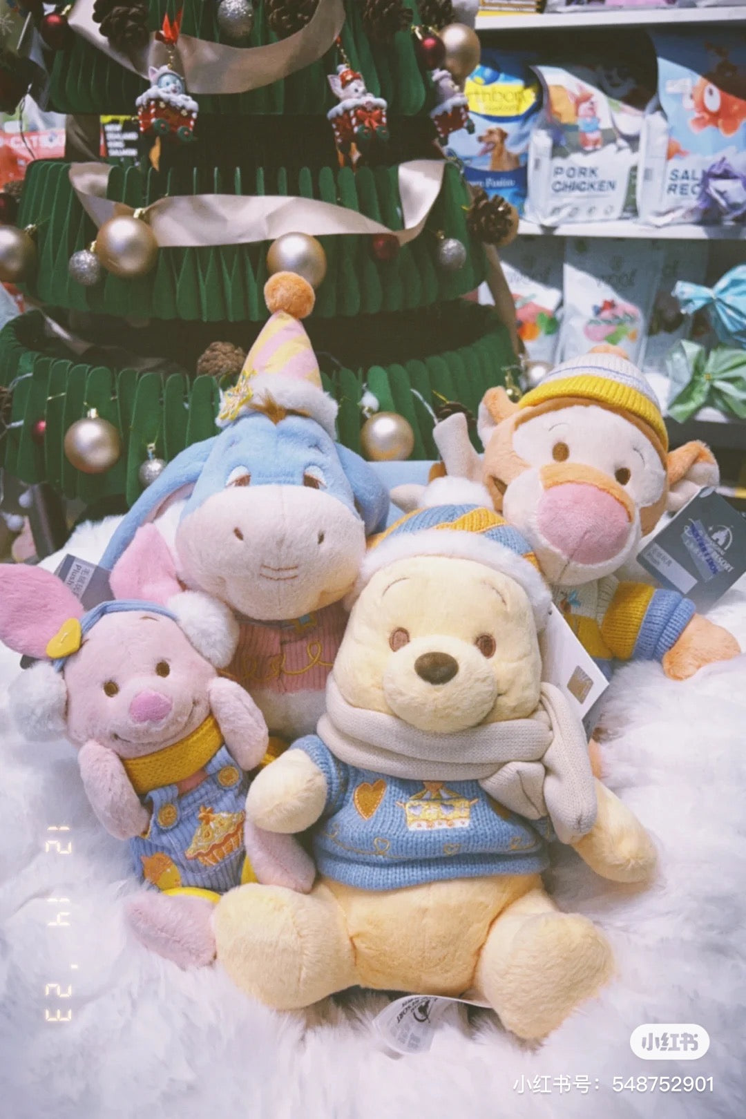 Disney SH|winnie the pooh冬日毛衣围巾噗噗公仔/玩偶