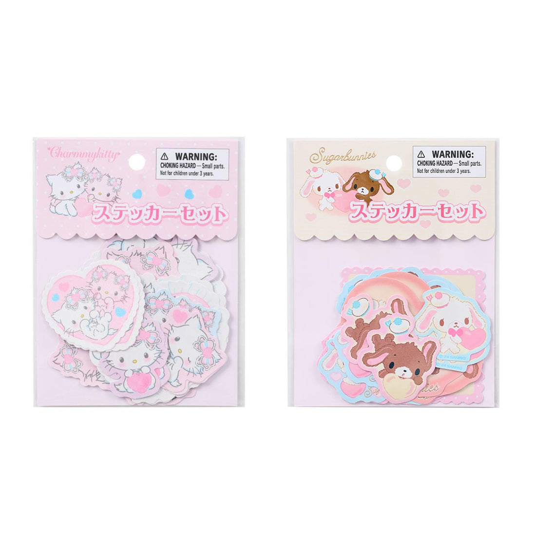 Sanrio三丽鸥|Sticker Set - Charmmy Kitty / Fluffy Heart毛茸茸爱心系列平成复古可爱角色贴纸套装|16枚入