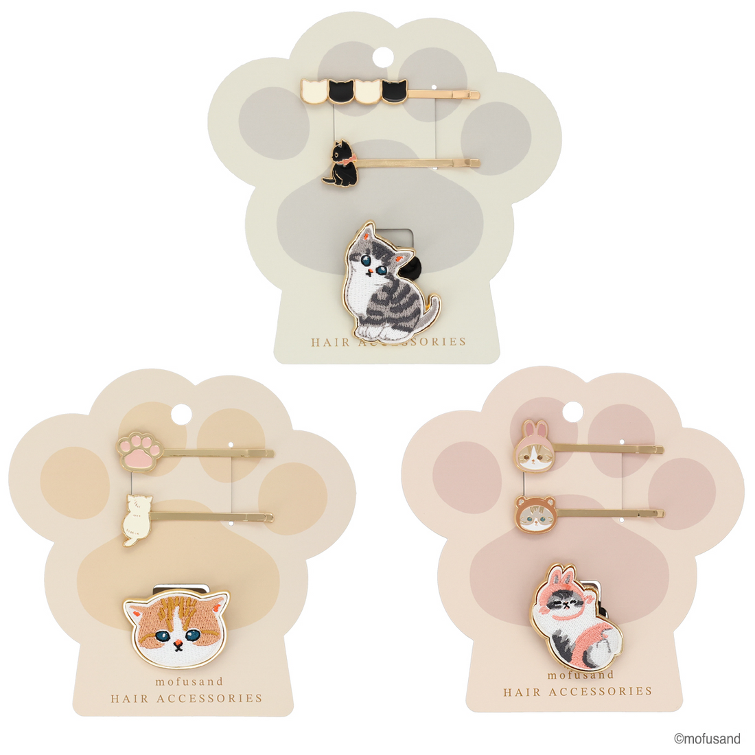 Mofusand|Hairpin & hair elastic|3 piece