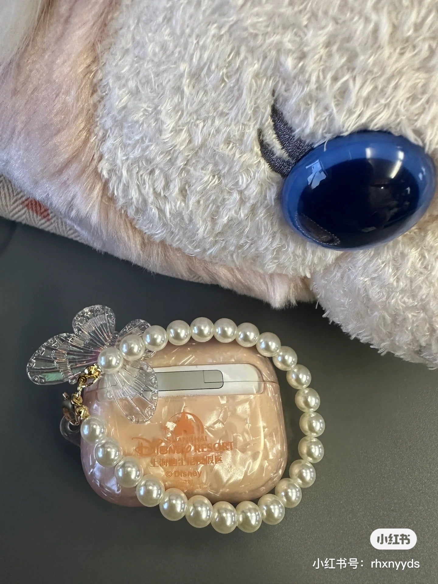 Disney SH|LINABELL玲娜贝儿AirPro无线耳机套/保护壳/珍珠蝴蝶吊饰