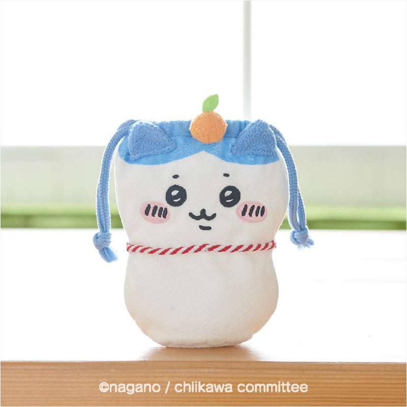 Chiikawa 吉伊卡哇|镜饼限定角色大头巾着/束口袋|約W160×H160×D10mm