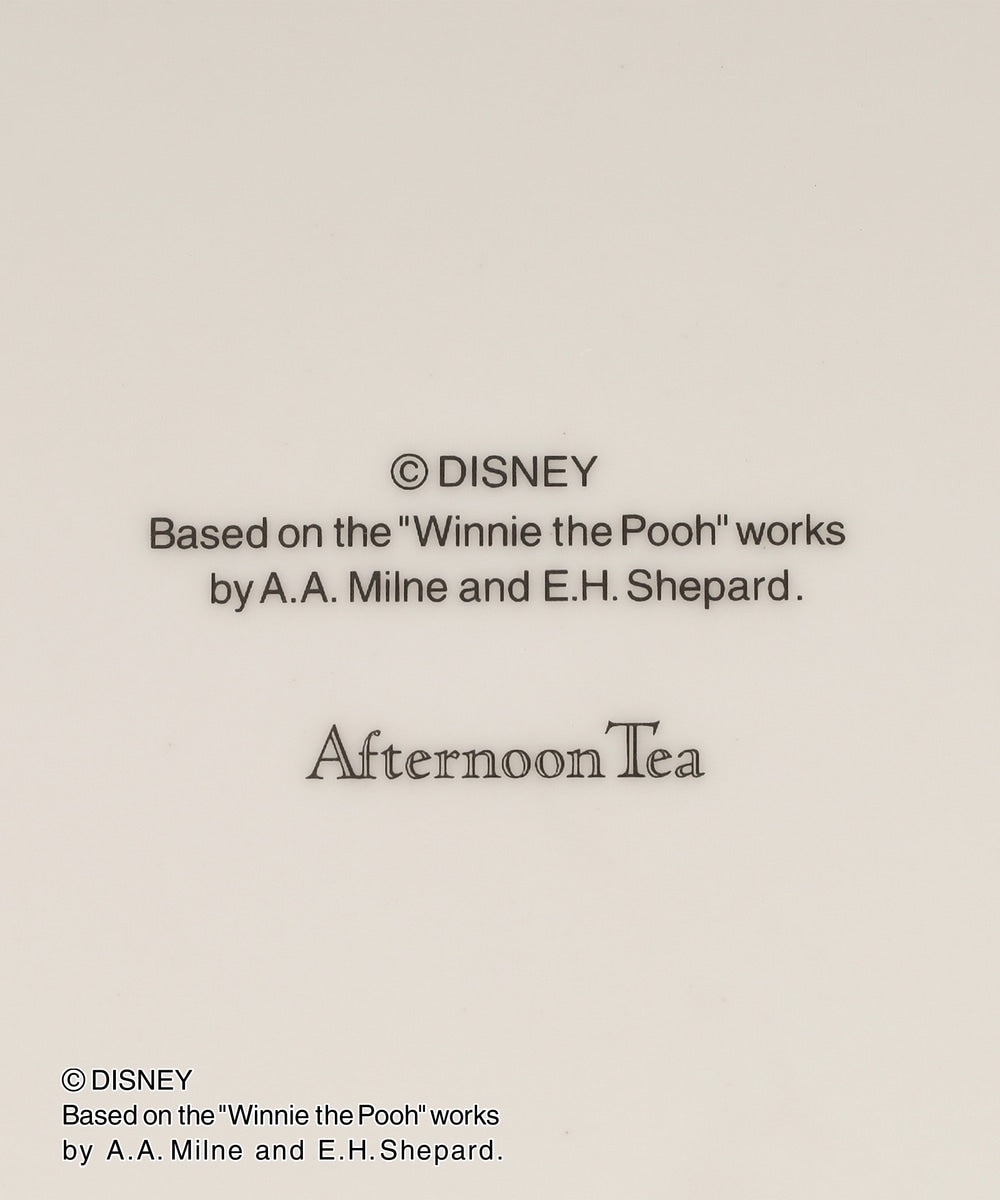 Disney|噗噗小熊维尼Afternoon Tea联名限定日本制黄边边印花陶瓷盘/可洗碗机/可微波炉/不可烤箱|高さ2.3cm/直径23.5cm