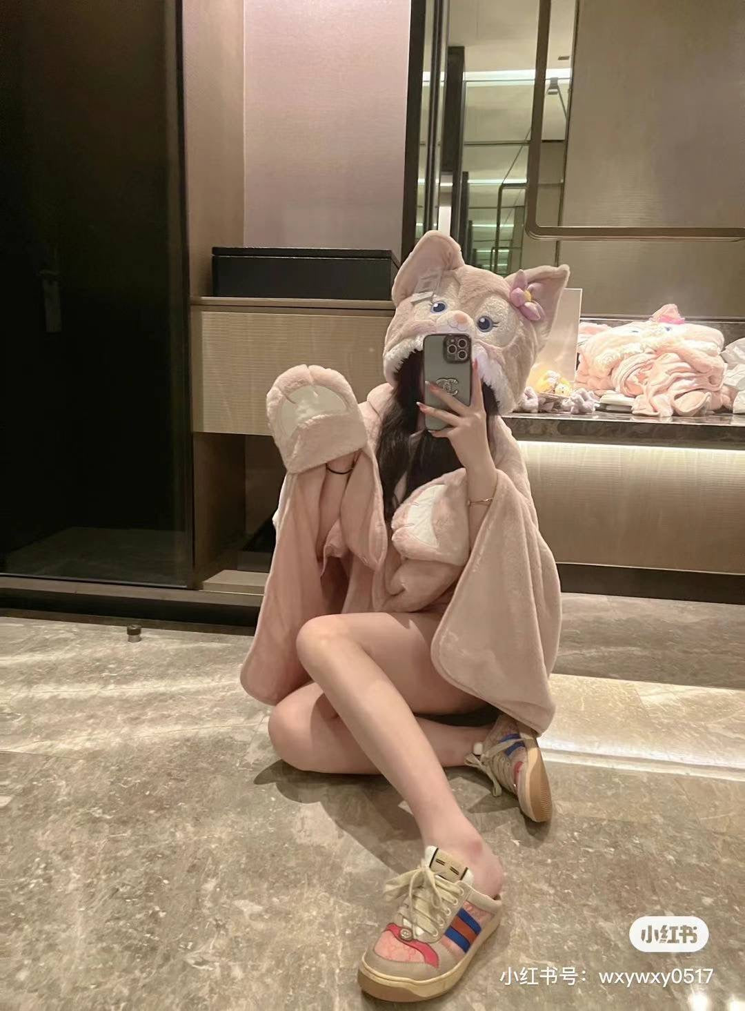 Disney SH|贝儿带帽超柔软毛毯/披毯/披风/斗篷