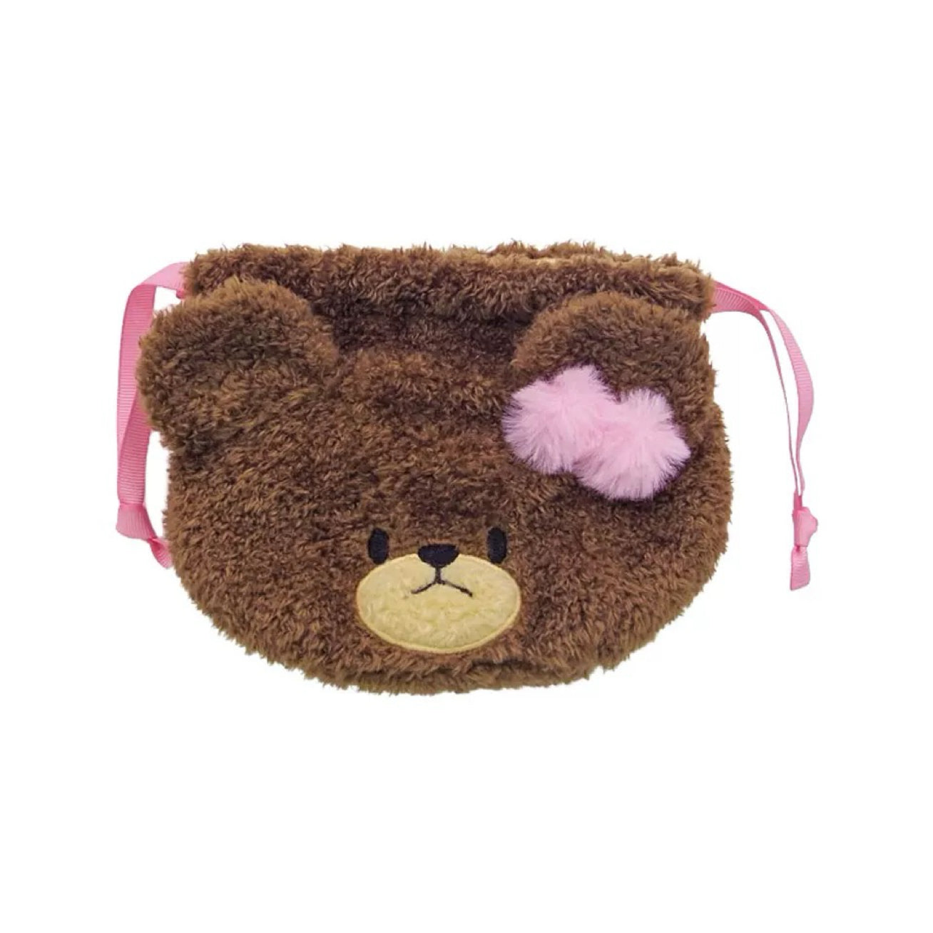The bear’s school|Face Drawstring Bag|H16×W11×D2.5cm approx.
