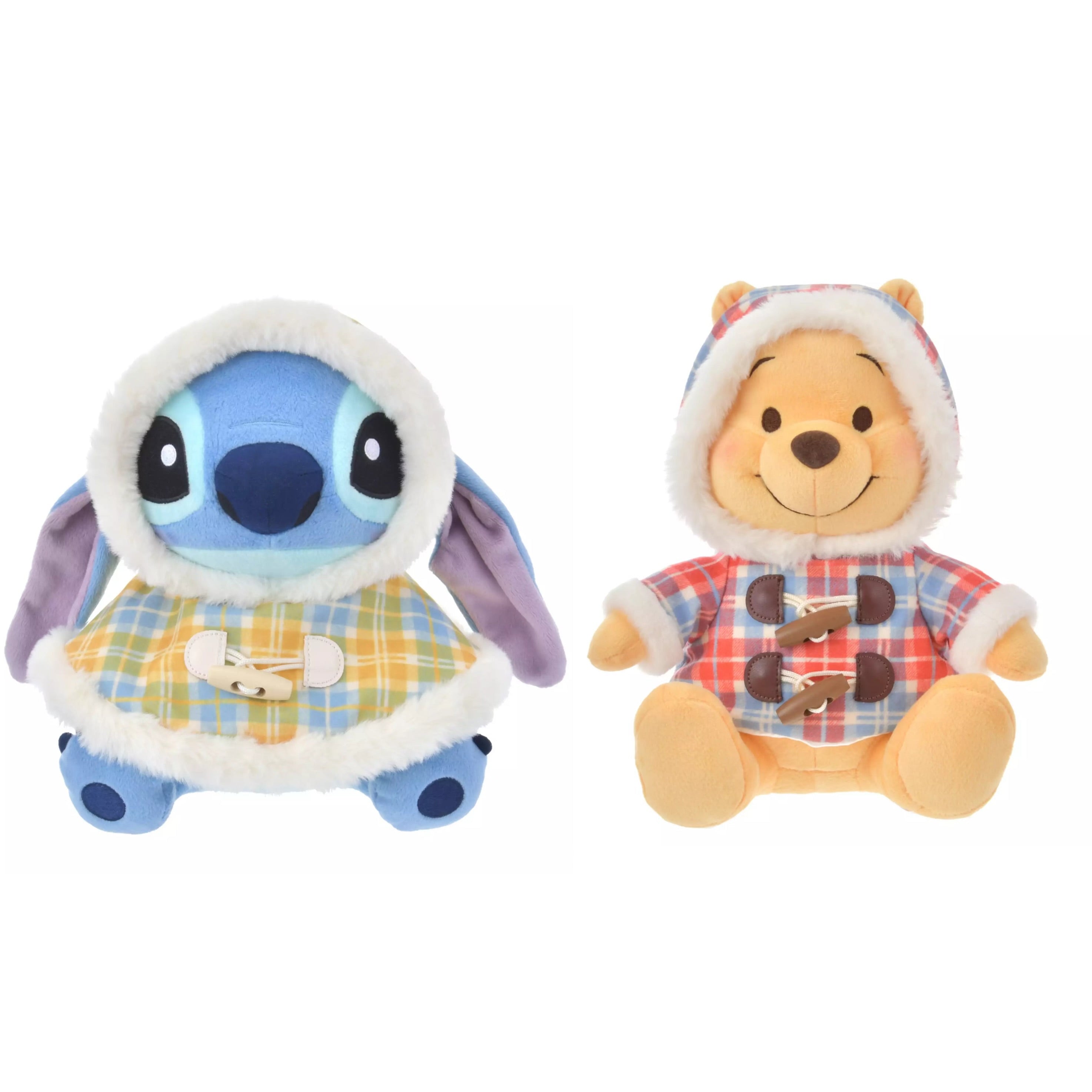 Disney迪士尼|Winter Jacket Doll东迪冬日限定格纹大衣斗篷坐姿毛绒玩偶/公仔|约高さ23×幅20×奥行き16(cm)