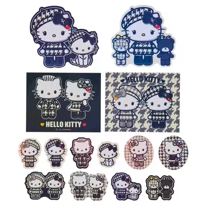 Hello Kitty|Monochrome Girly Twin Coordinate Sticker Set|10×0.3×10.5cm approx.