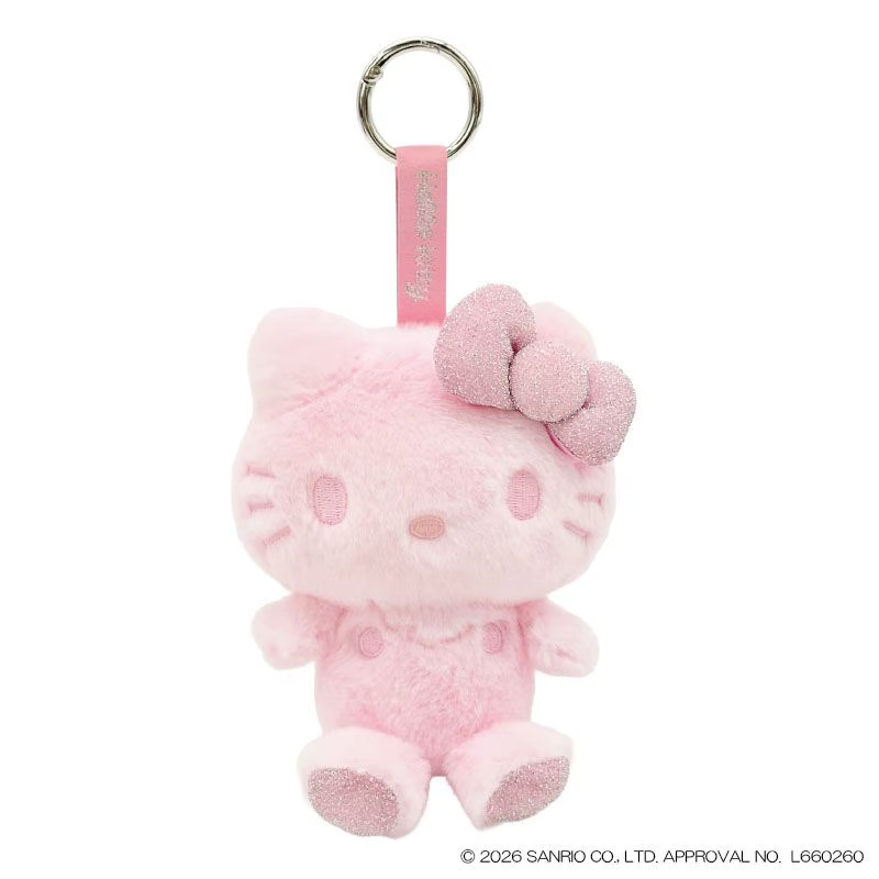Sanrio|Hello Kitty Fluffy Glitter Mascot Holder /Plush Keychain|6.0 x 11.0 x 12.5cm approx.