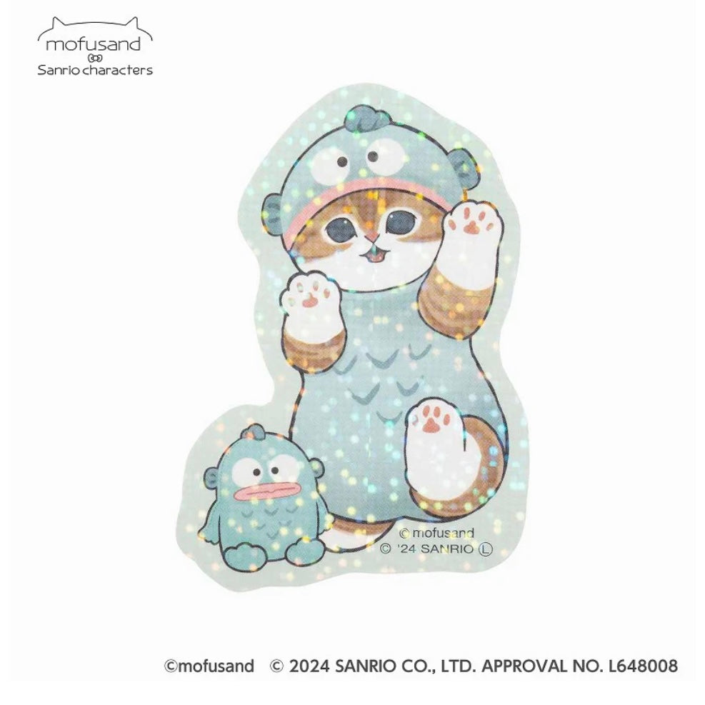 Mofusand|Sanrio联名限定鲨鱼猫Freshly Caught新鲜采摘系列细闪贴纸盲盒/全13种|1枚入