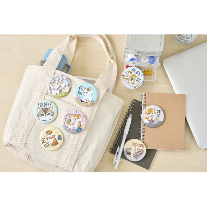Mofusand|Work! Salary Nyan Trading Can Badge mystery bag/blind box/All 8 types|1pcs