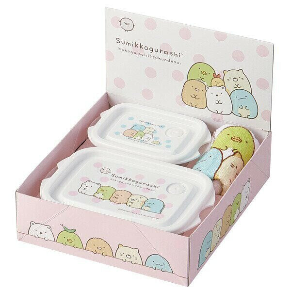 【new】Sumikko gurashi角落生物|饭盒礼盒装套组/含2饭盒+1毛巾|容量大号约500ml/小号约240ml
